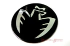 6X 40 MM. GLOSSY BLACK FIBER CHROMED MIDSHIP LOGO HORN EMBLEM FOR MR2 SW20 MRS