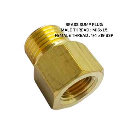 M16x1.5 Male to 1/4''BSP Female Brass sump Adapter Oil Temperature Gauge Sensor