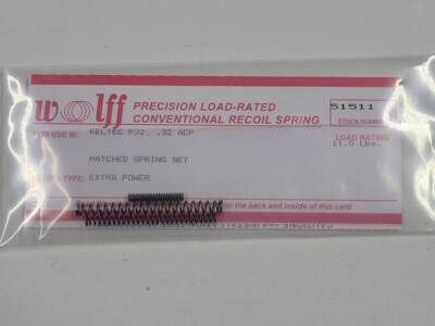 51511 WOLFF FITS KELTEC P32 .32ACP EXTRA POWER RECOIL SET - 11 LBS - BRAND NEW