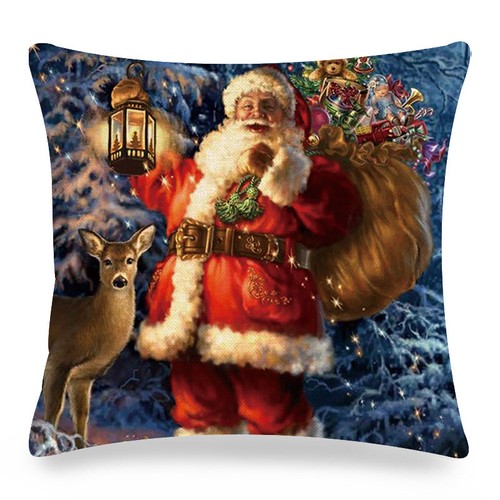 Silent Night Holy Night Xmas Throw Pillow Covers Winter Christmas Cushion Case - Picture 12 of 48