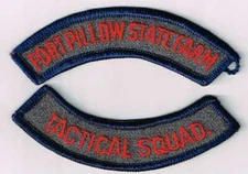 Fort Pillow State Farm Tactical Squad - set of 2 Tenn. DOC rocker tab patches 