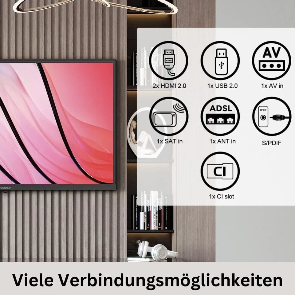 STRONG SRT32HC2003 32 Zoll; (80 cmrt, Hotel Modus, DVB-T/T2/C/S2) , schwarz - Bild 3 von 4