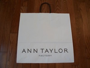 Ann Taylor Paper Bag, White, Large, New
