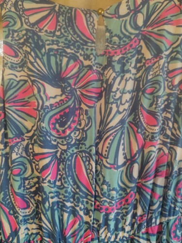 LILLY PULITZER Maxi Dress Girls XL Blue/Pink Sleeveless Bottom Ruffle with tags - Picture 14 of 14