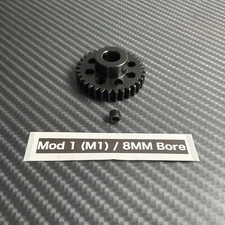 Mod 1 35T M1 8mm Bore Steel Pinion Gear Fits Castle 2028 Motor M1.0 Spur Gear