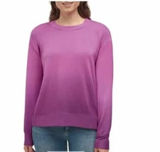 NWT SPLENDID LT ORCHID DIP DYE PULLOVER ROUND NECK LONG SLEEVE TOP SZ L #C723