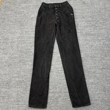 Vintage Rocky Mountain Jeans Women 28  ( Fits 25X35 ) Black Bareback Denim Horse