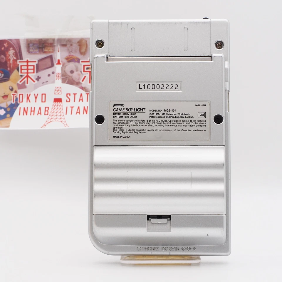 OEM Nintendo Game Boy Light SILVER console MGB-101 TESTED #72 [Mint, Rare No.] - Image 2 of 4