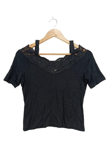 ASOS Blusa de manga corta Mujeres Blusa Talla EU 38 negro look casual