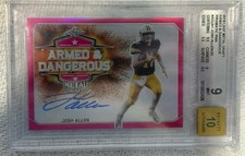 2018 Leaf Metal Draft Josh Allen RC Armed & Dangerous /20 Pink BGS - 9 Auto - 10