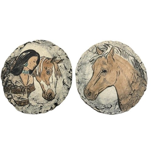Shapes of Clay Mt St. Helens Ash Wall Art - Native American Woman & Horse