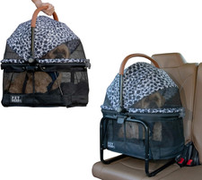 No-Zip View 360 Pet Carrier  Car Seat with Booster Seat Frame for Small Dogs 