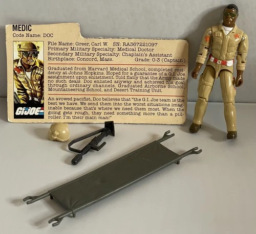 GI Joe Doc Medic Figure 1983 Vintage Complete w/ File Card and Accessories