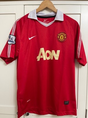 AUTHENTISCHES ROTES HERREN NIKE AON 2010-11 MANCHESTER UNITED NIKE HEIMSHIRT GRÖSSE XL