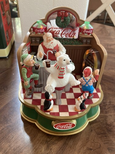 Coca Cola "Santa's Soda Fountain" Music Box Natale Azione/Illuminato - Foto 16 di 16