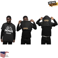 Funny Flip T Shirt ASK ME ABOUT MY NINJA DISGUISE - Eyes Inside Funny Costume