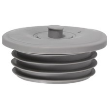 Drain Pipe Seal Ring with Plug for 70-75mm Drainage Pipes Grey