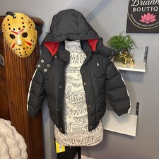 Polo Ralph Lauren Kids Hooded Puffer Down Jacket Coat - Black - Size 6