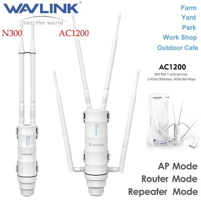 WAVLINKOutdoor WiFi Range Extender  1200/600/300Mbps Wireless Router AP IP67