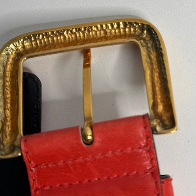 Vintage Escada Orange Leather & Gold Belt Made in Germany  display picture 1