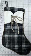 Green Plaid With Sherpa And Ties Christmas Stocking Country Rustic Hobby Lobby