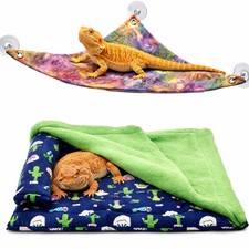 Bearded Dragon Tank Accessories Reptile Bedding Hammock Soft Fabric Sleeping