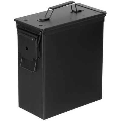 US Munitionskiste Cal. 50 mm large PA 60 Metall schwarz Ammo Box Werkzeugkiste