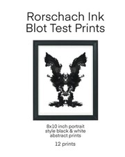 12 Rorschach Ink Blot Test Prints: 8x10 inch ...