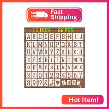 DZXCYZ 1.5 Inch Alphabet Letter Stencils, 66 Pcs Reusable Plastic Letter Number