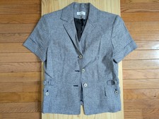  measurements included sz 6 Calvin Klein short-sleeve 55 linen 45 rayon blazer