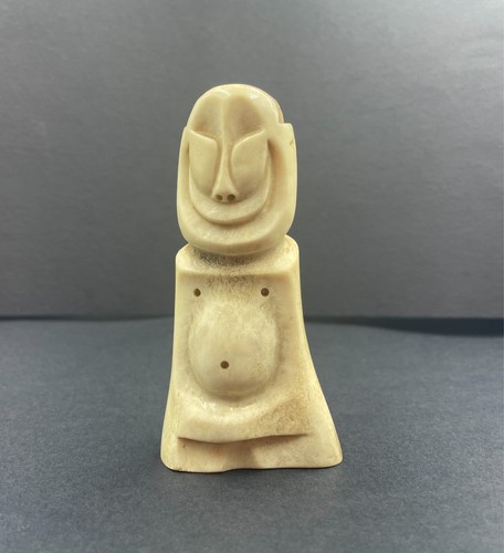Vintage Billiken Figurine Lucky Charm Statue Hand Carved Mascot Good Luck Art