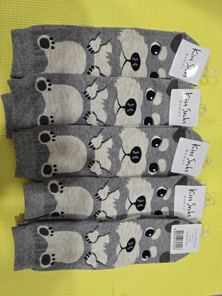 5 Pares CALCETINES BESOS Mujer LindoHusky Perro Crew Calcetines Novedad Moda Coreana Foto 3 de 4