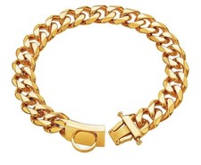 16 Large Breed Gold Cuban Link Dog Collar Chain Necklace