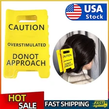 Overstimulated Caution Sign Hair Claw Clip, Yellow Caution Hair Clip KU