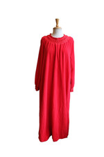 Vintage 80 s Vanity Fair Red Velour Nightgown Half Zip Robe/Gown Size L Pockets