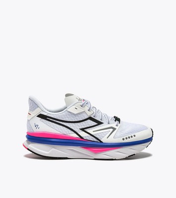 Men's Diadora Atomo V7000-2, White/Surf The Web/Pink Fluo, 11.5 D Medium US