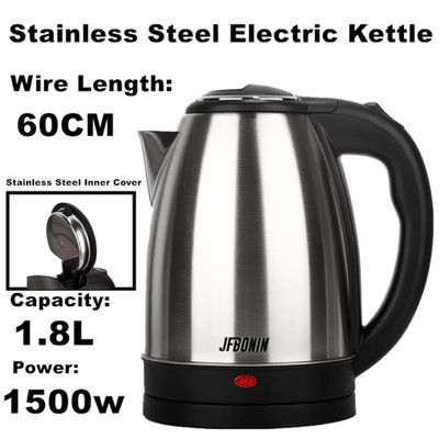 1.8L Electric Stainless Steel Kettle 220V Base Separation Design Rust-Resistant 