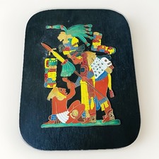 Vintage Mayan Yaxilan Dintel 8 Plaque Acapoxpan Mexico Handcrafted Decor