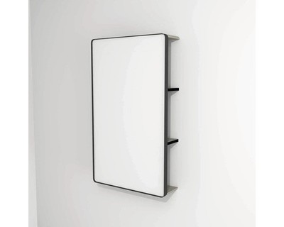LED Badspiegel mit Ablage Devo Sonus 2.0 Dakar Suedette matt/Black 55.5x94 cm SO