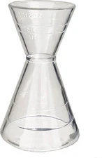 Clear Plastic Super Double Jigger Shot Glass Mixed Drink Measurer 