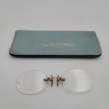VTG PINCE NEZ WOMENS GLASSES AMERICAN OPTICAL FITS-U RIMLESS Early 1900s  Case