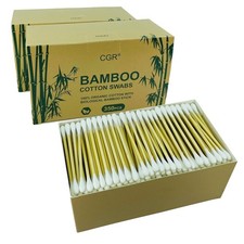 1050pcs Organic cotton Swabs, 100 Cotton Double-Tipped, Bamboo