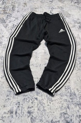 Vintage Adidas Black Track Pants Joggers 3 Stripes Y2K Sportswear