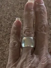 Vintage SOLID Sterling Silver Wide Wedding Band Ring SIZE 7.75