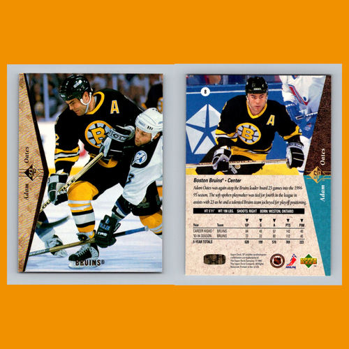 Adam Oates Lot 6 Hockey Cards 1996 Zenith Boston Bruins Set Collection NHL NM - Picture 8 of 8