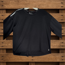 Spyder Active Black Long Sleeve Large Logo Back Slit Polyester/Spandex