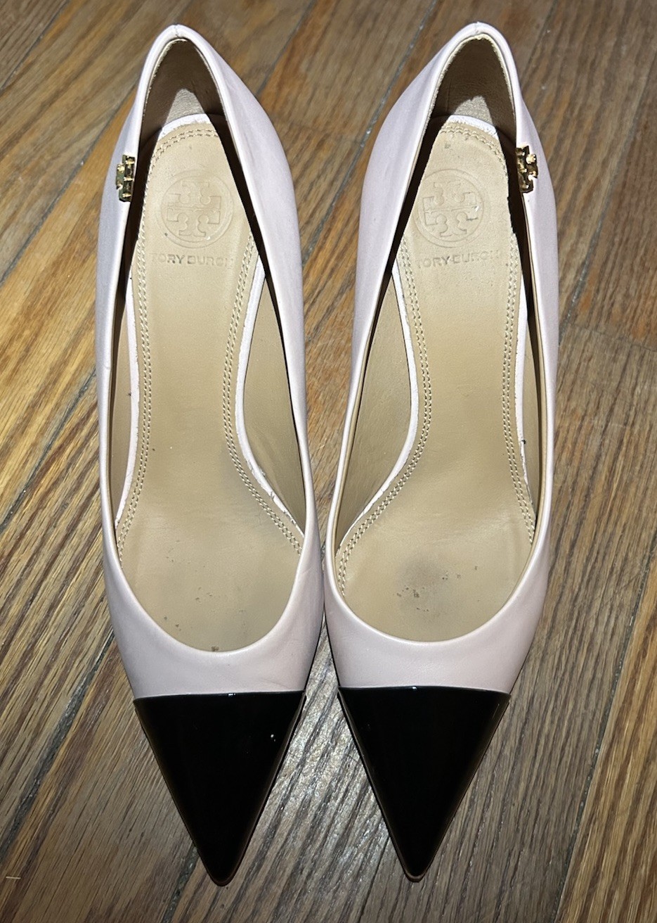 Tory Burch - Penelope Cap Toe Pump - Blush / Black - Size 7