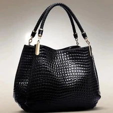 Women Handbag Retro Crocodile pattern Leather Crossbody Clutch Shoulder Bag