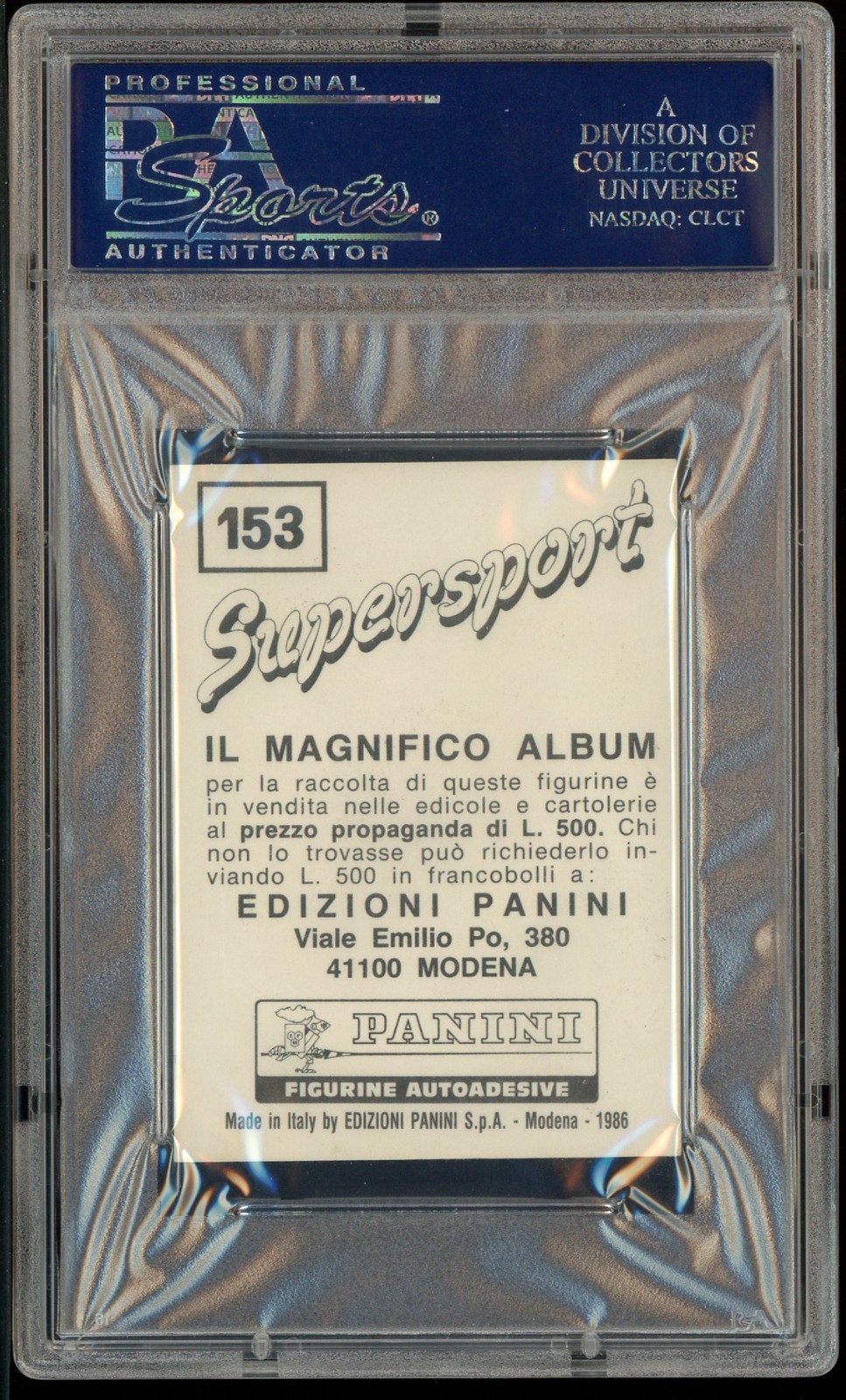 Mike Tyson Signed 1986 Panini Supersport Boxing #153 RC Rookie PSA/DNA AUTO view 2