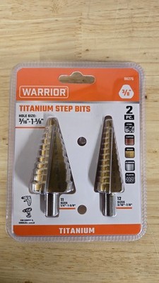 WARRIOR 2pc Titanium Step Drill Bits #96275 3/16   to 1 3/8  New